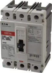 Eaton Cutler-Hammer - 40 Amp, 250 VDC, 480 VAC, 3 Pole, Molded Case Circuit Breaker - Thermal Magnetic Trip, 18 kA at 240 VAC Breaking Capacity, 14-1/0 AWG, 3-3/8 Inch Deep x 6 Inch High x 4-1/8 Inch Wide - Americas Industrial Supply