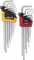 Wiha - 22 Piece L-Key Combo Hex Key Set - Hex Range 1/2 to 3/8", Chrome Vanadium Molybdenum - Americas Industrial Supply