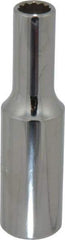 Proto - 3/8", 1/2" Drive, Deep Hand Socket - 12 Points, 3-1/4" OAL, Chrome Finish - Americas Industrial Supply