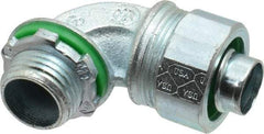 Cooper Crouse-Hinds - 1/2" Trade, Malleable Iron Threaded Angled Liquidtight Conduit Connector - Noninsulated - Americas Industrial Supply