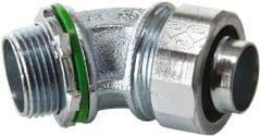 Cooper Crouse-Hinds - 3/4" Trade, Malleable Iron Threaded Angled Liquidtight Conduit Connector - Noninsulated - Americas Industrial Supply