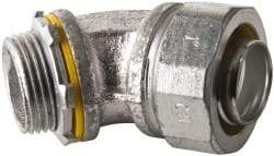 Cooper Crouse-Hinds - 1" Trade, Malleable Iron Threaded Angled Liquidtight Conduit Connector - Noninsulated - Americas Industrial Supply