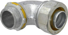 Cooper Crouse-Hinds - 1" Trade, Malleable Iron Threaded Angled Liquidtight Conduit Connector - Noninsulated - Americas Industrial Supply