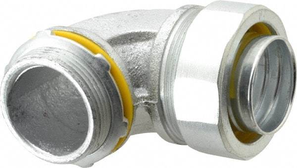 Cooper Crouse-Hinds - 1-1/2" Trade, Malleable Iron Threaded Angled Liquidtight Conduit Connector - Noninsulated - Americas Industrial Supply