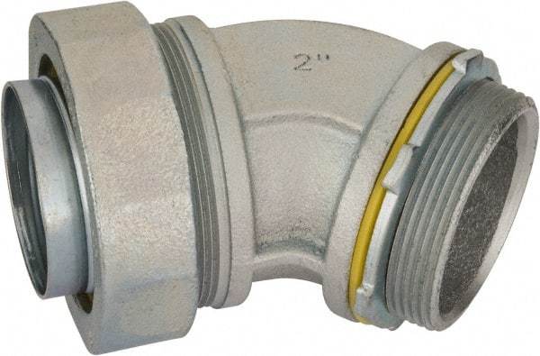 Cooper Crouse-Hinds - 2" Trade, Malleable Iron Threaded Angled Liquidtight Conduit Connector - Noninsulated - Americas Industrial Supply