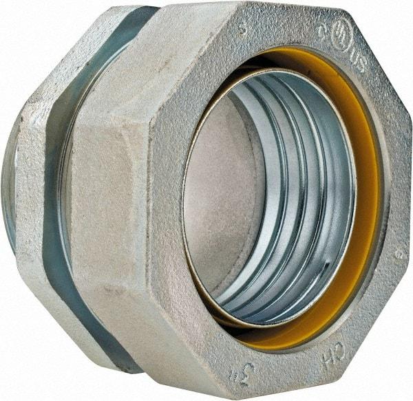 Cooper Crouse-Hinds - 3" Trade, Malleable Iron Threaded Straight Liquidtight Conduit Connector - Noninsulated - Americas Industrial Supply