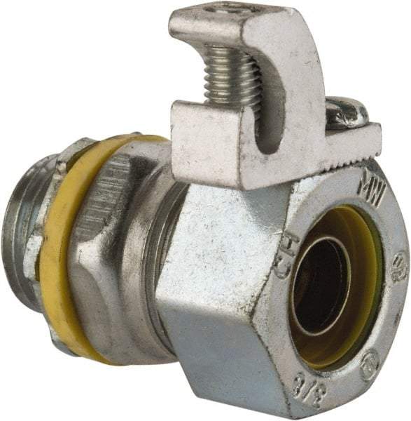 Cooper Crouse-Hinds - 3/8" Trade, Malleable Iron Threaded Straight Liquidtight Conduit Connector - Noninsulated - Americas Industrial Supply