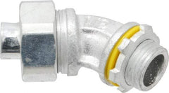 Cooper Crouse-Hinds - 1/2" Trade, Malleable Iron Threaded Angled Liquidtight Conduit Connector - Noninsulated - Americas Industrial Supply