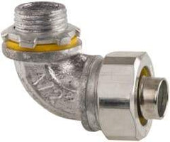 Cooper Crouse-Hinds - 1/2" Trade, Malleable Iron Threaded Angled Liquidtight Conduit Connector - Noninsulated - Americas Industrial Supply