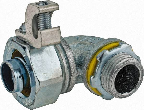 Cooper Crouse-Hinds - 1/2" Trade, Malleable Iron Threaded Angled Liquidtight Conduit Connector - Noninsulated - Americas Industrial Supply