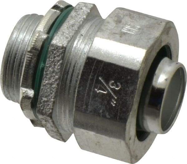 Cooper Crouse-Hinds - 3/4" Trade, Malleable Iron Threaded Straight Liquidtight Conduit Connector - Noninsulated - Americas Industrial Supply