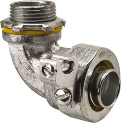 Cooper Crouse-Hinds - 3/4" Trade, Malleable Iron Threaded Angled Liquidtight Conduit Connector - Noninsulated - Americas Industrial Supply