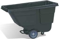 Rubbermaid - 300 Lb Load Capacity, 1/2 Cu Yd, Plastic Tilt Truck - 28" Wide x 56-3/4" Long x 38-5/8" High, Black - Americas Industrial Supply