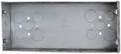 Cooper Crouse-Hinds - 4 Gang, (22) 1, 1/2 & 3/4" Knockouts, Steel Rectangle Outlet Box - 4-1/2" Overall Height x 10-7/18" Overall Width x 2-1/2" Overall Depth - Americas Industrial Supply