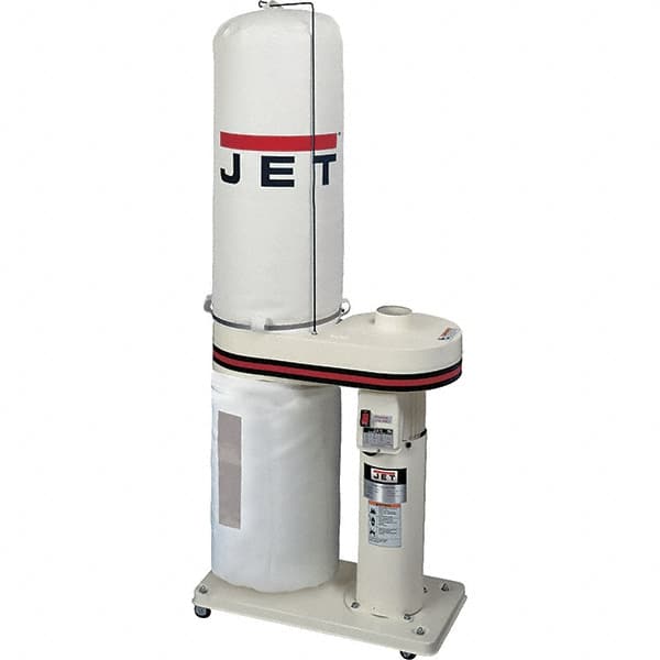 Jet - 30µm, 115/230 Volt Portable Dust Collector - 32" Long x 15-1/2" Deep x 57" High, 4" Connection Diam, 650 CFM Air Flow, 8-1/2" Static Pressure Water Level - Americas Industrial Supply