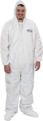 KleenGuard - Size 4XL Film Laminate General Purpose Coveralls - White, Zipper Closure, Elastic Cuffs, with Boots, Serged Seams - Americas Industrial Supply