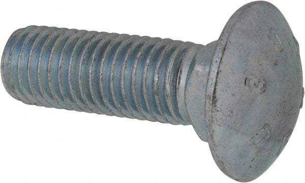 Value Collection - 5/8-11 UNC 2" Length Under Head, Standard Square Neck, Carriage Bolt - Grade 2 Steel, Zinc-Plated Finish - Americas Industrial Supply