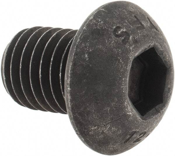 Value Collection - M12x1.75 Metric Coarse Hex Socket Drive, Button Screw - Grade 12.9 Alloy Steel, Black Oxide Finish, Fully Threaded, 16mm Length Under Head - Americas Industrial Supply