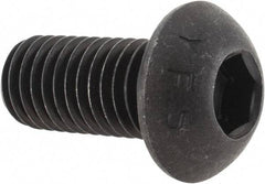Value Collection - M12x1.75 Metric Coarse Hex Socket Drive, Button Screw - Grade 12.9 Alloy Steel, Black Oxide Finish, Fully Threaded, 25mm Length Under Head - Americas Industrial Supply