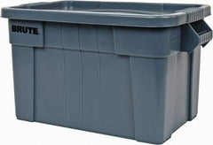 Rubbermaid - 20 Gal, 400 Lb Load Capacity Gray Polypropylene Tote Container - Nesting, 27.9" Long x 17.4" Wide x 15.1" High, Lid Included - Americas Industrial Supply