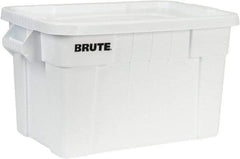 Rubbermaid - 20 Gal, 400 Lb Load Capacity White Polyethylene Tote Container - Nesting, 27.9" Long x 17.4" Wide x 15.1" High, Lid Included - Americas Industrial Supply