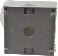 Cooper Crouse-Hinds - 2 Gang, (5) 3/4" Knockouts, Aluminum Rectangle Outlet Box - 4-9/16" Overall Height x 4-5/8" Overall Width x 2-1/16" Overall Depth, Weather Resistant - Americas Industrial Supply