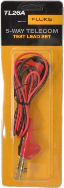 Fluke - Black/Red Electrical Test Equipment Leads Set - Use with Blade-Shaped Terminals, Gripping Terminals, Penetrating Larger Gauge Wires, Piercing Small Gauge (22-28 AWG) Wires, Threaded Terminals, Wire-Wrapped Terminals - Americas Industrial Supply