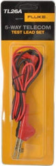 Fluke - Black/Red Electrical Test Equipment Leads Set - Use with Blade-Shaped Terminals, Gripping Terminals, Penetrating Larger Gauge Wires, Piercing Small Gauge (22-28 AWG) Wires, Threaded Terminals, Wire-Wrapped Terminals - Americas Industrial Supply