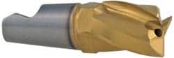 Seco - MM08 M03 Grade F40M Carbide End Milling Tip Insert - TiAlN/TiN Finish, 3 Flutes, 0.315" Cutting Diam, 0.394" Depth of Cut, 0.512" Extension, 0.079" Cnr Rad - Americas Industrial Supply