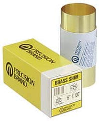 Precision Brand - 100 Inch Long x 6 Inch Wide x 0.005 Inch Thick, Roll Shim Stock - Brass - Americas Industrial Supply