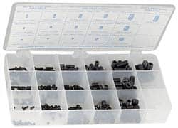 Precision Brand - 375 Piece, M3x0.50 to M8x1.25, Alloy Steel Set Screw Assortment - Hex Head, Hex Drive, 3 to 16mm Long - Americas Industrial Supply