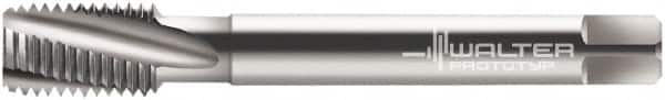 Walter-Prototyp - 7/16-14 UNC 3 Flute 2B Modified Bottoming Spiral Flute Tap - Cobalt, Bright Finish, 100mm OAL, Right Hand Flute, Right Hand Thread, Series 22460 - Exact Industrial Supply