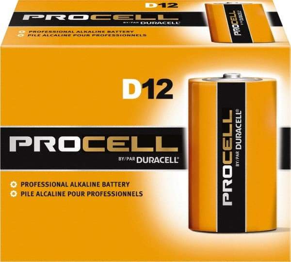 Duracell - Size D, Alkaline, Standard Battery - 1.5 Volts, Button Tab Terminal - Americas Industrial Supply
