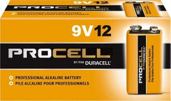 Duracell - Size 9V, Alkaline, 72 Pack, Standard Battery - 9 Volts, Snap Terminal - Americas Industrial Supply