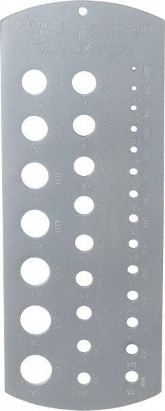 PEC Tools - 1.5mm to 12.5mm Hole Size Drill Gage - 30 Holes - Americas Industrial Supply