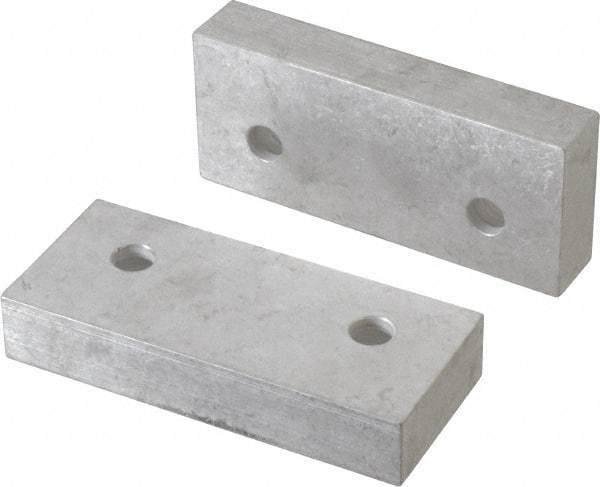 Gibraltar - 4-1/8" Wide x 1-3/4" High x 3/4" Thick, Flat/No Step Vise Jaw - Soft, Aluminum, Fixed Jaw, Compatible with 4" Vises - Americas Industrial Supply