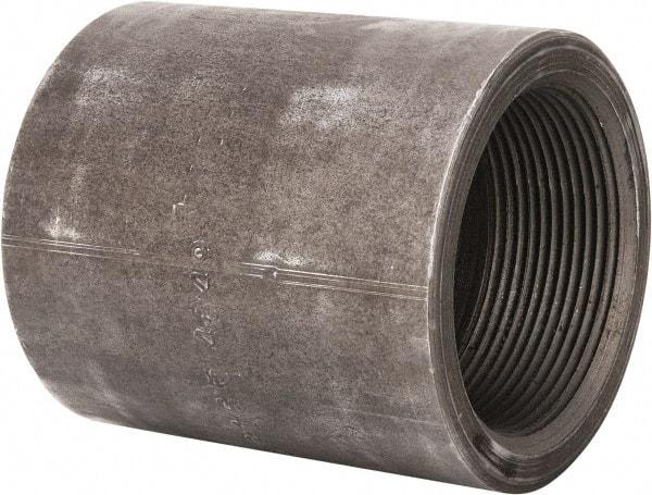 Made in USA - Size 2 x 1", Class 3,000, Forged Carbon Steel Black Pipe Reducing Coupling - 3,000 psi, Threaded End Connection - Americas Industrial Supply