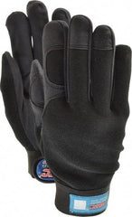 MSC - Size M (8) Amara Work Gloves - For Mechanic's & Lifting, Uncoated, Hook & Loop Cuff, Full Fingered, Black, Paired - Americas Industrial Supply