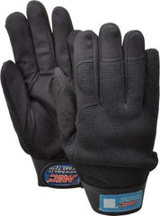 MSC - Size L (9) Amara Work Gloves - For Mechanic's & Lifting, Uncoated, Hook & Loop Cuff, Full Fingered, Black, Paired - Americas Industrial Supply