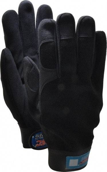 MSC - Size XL (10) Amara Work Gloves - For Mechanic's & Lifting, Uncoated, Hook & Loop Cuff, Full Fingered, Black, Paired - Americas Industrial Supply
