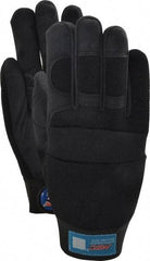 MSC - Size L (9) Amara with Padding Anti-Vibration/Impact Protection Work Gloves - For Mechanic's & Lifting, Uncoated, Hook & Loop Cuff, Full Fingered, Black, Paired - Americas Industrial Supply