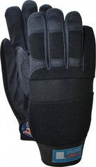 MSC - Size XL (10) Amara with Padding Anti-Vibration/Impact Protection Work Gloves - For Mechanic's & Lifting, Uncoated, Hook & Loop Cuff, Full Fingered, Black, Paired - Americas Industrial Supply