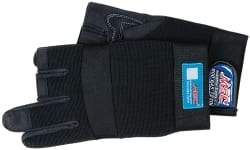 MSC - Size S (7) Amara with Padding Anti-Vibration/Impact Protection Work Gloves - For Mechanic's & Lifting, Uncoated, Hook & Loop Cuff, (3) Half Fingered/(2) Full Fingered, Black, Paired - Americas Industrial Supply