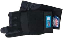 MSC - Size 2XL (11) Amara with Padding Anti-Vibration/Impact Protection Work Gloves - For Mechanic's & Lifting, Uncoated, Hook & Loop Cuff, (3) Half Fingered/(2) Full Fingered, Black, Paired - Americas Industrial Supply