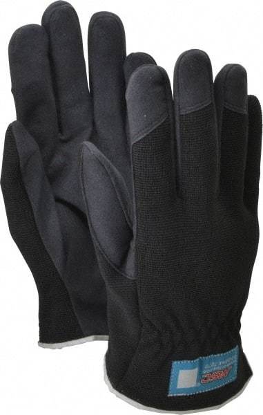 MSC - Size S (7) Amara Work Gloves - For Mechanic's & Lifting, Uncoated, Slip-On Cuff, Full Fingered, Black, Paired - Americas Industrial Supply