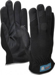 MSC - Size M (8) Amara Work Gloves - For Mechanic's & Lifting, Uncoated, Slip-On Cuff, Full Fingered, Black, Paired - Americas Industrial Supply
