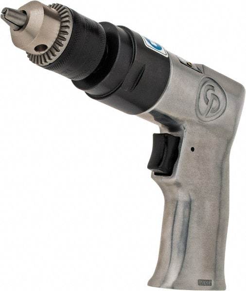 Chicago Pneumatic - 3/8" Keyed Chuck - Pistol Grip Handle, 2,400 RPM, 1.94 LPS, 4.1 CFM, 0.5 hp, 90 psi - Americas Industrial Supply