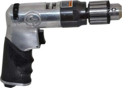 Chicago Pneumatic - 3/8" Reversible Keyed Chuck - Pistol Grip Handle, 4,200 RPM, 3.54 LPS, 7.5 CFM, 0.5 hp, 90 psi - Americas Industrial Supply