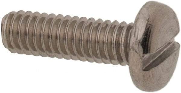 Value Collection - M2.5x0.45 Metric Coarse, 8mm Length Under Head Slotted Drive Machine Screw - Pan Head, Grade 18-8 & A2 Stainless Steel, Uncoated, Without Washer - Americas Industrial Supply