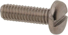 Value Collection - M2.5x0.45 Metric Coarse, 8mm Length Under Head Slotted Drive Machine Screw - Pan Head, Grade 18-8 & A2 Stainless Steel, Uncoated, Without Washer - Americas Industrial Supply